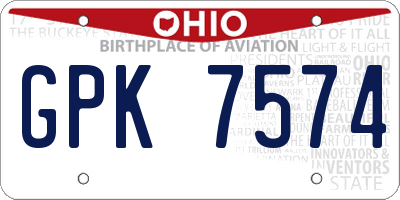 OH license plate GPK7574