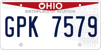 OH license plate GPK7579