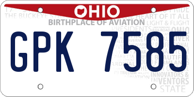 OH license plate GPK7585