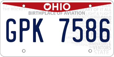 OH license plate GPK7586