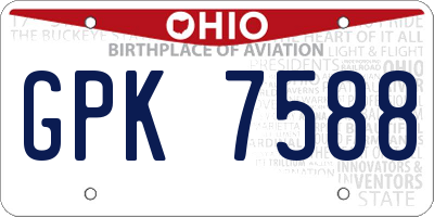 OH license plate GPK7588