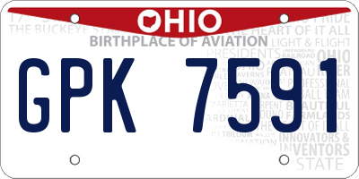 OH license plate GPK7591