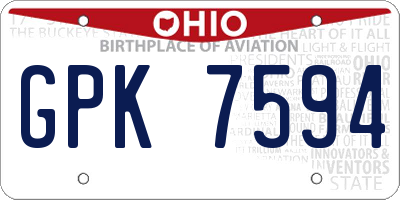 OH license plate GPK7594