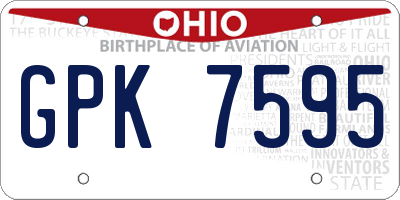 OH license plate GPK7595