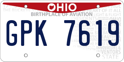 OH license plate GPK7619
