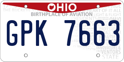 OH license plate GPK7663
