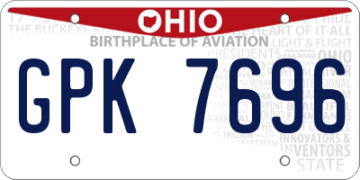 OH license plate GPK7696