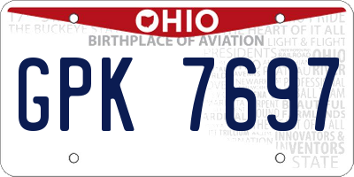 OH license plate GPK7697
