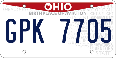 OH license plate GPK7705