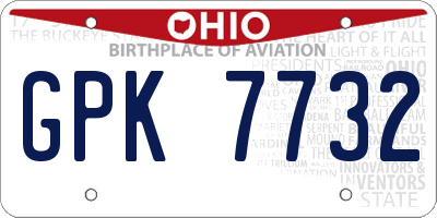 OH license plate GPK7732