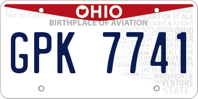 OH license plate GPK7741