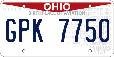 OH license plate GPK7750