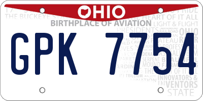 OH license plate GPK7754
