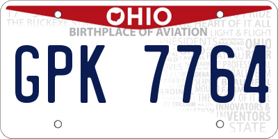 OH license plate GPK7764