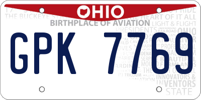 OH license plate GPK7769