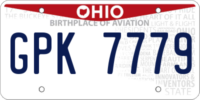 OH license plate GPK7779