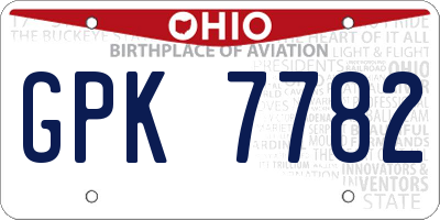 OH license plate GPK7782
