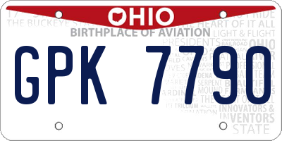 OH license plate GPK7790