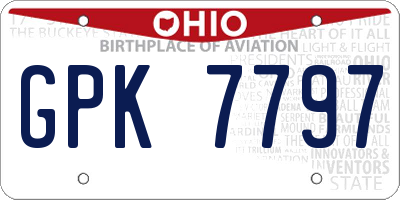 OH license plate GPK7797
