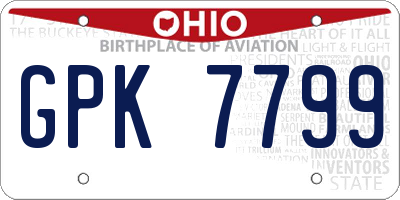 OH license plate GPK7799