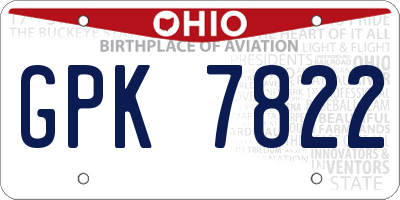 OH license plate GPK7822