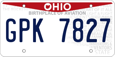 OH license plate GPK7827