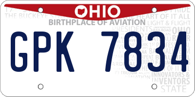 OH license plate GPK7834