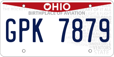 OH license plate GPK7879