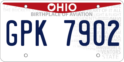 OH license plate GPK7902