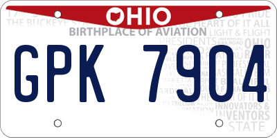 OH license plate GPK7904