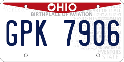 OH license plate GPK7906