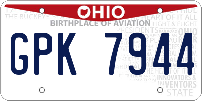 OH license plate GPK7944