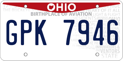 OH license plate GPK7946