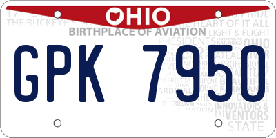 OH license plate GPK7950