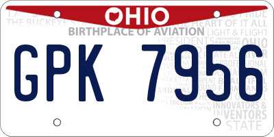 OH license plate GPK7956