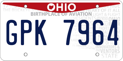 OH license plate GPK7964