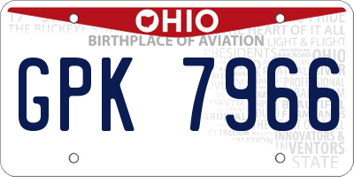 OH license plate GPK7966