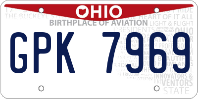 OH license plate GPK7969