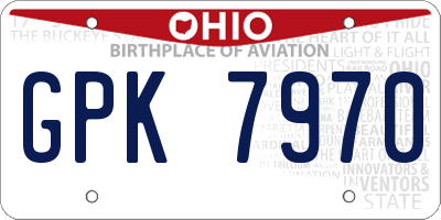 OH license plate GPK7970