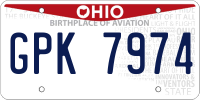 OH license plate GPK7974
