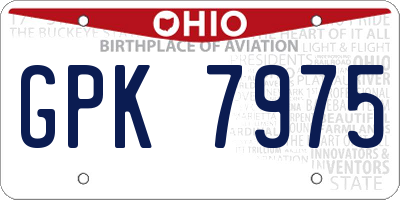 OH license plate GPK7975
