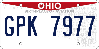 OH license plate GPK7977