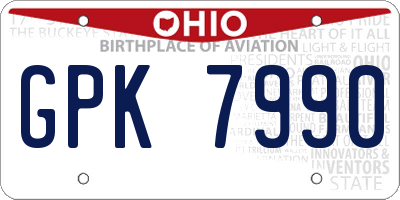 OH license plate GPK7990