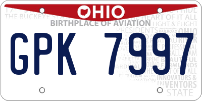 OH license plate GPK7997