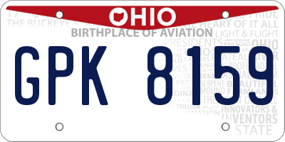 OH license plate GPK8159
