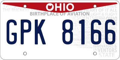 OH license plate GPK8166