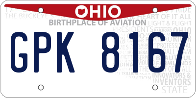 OH license plate GPK8167
