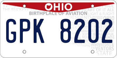 OH license plate GPK8202
