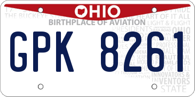 OH license plate GPK8261