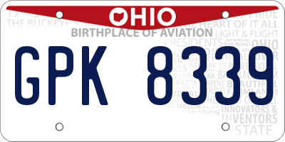 OH license plate GPK8339